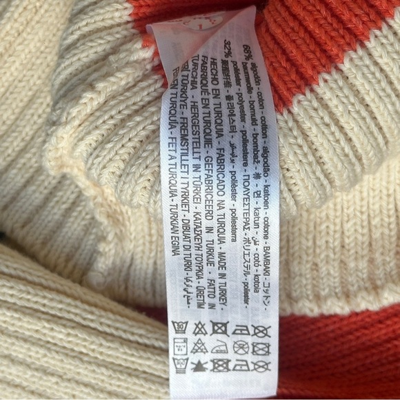 Zara Colorblock Striped Ribbed Knit Cropped Cardigan Sweater Size Small - Picture 6 of 9